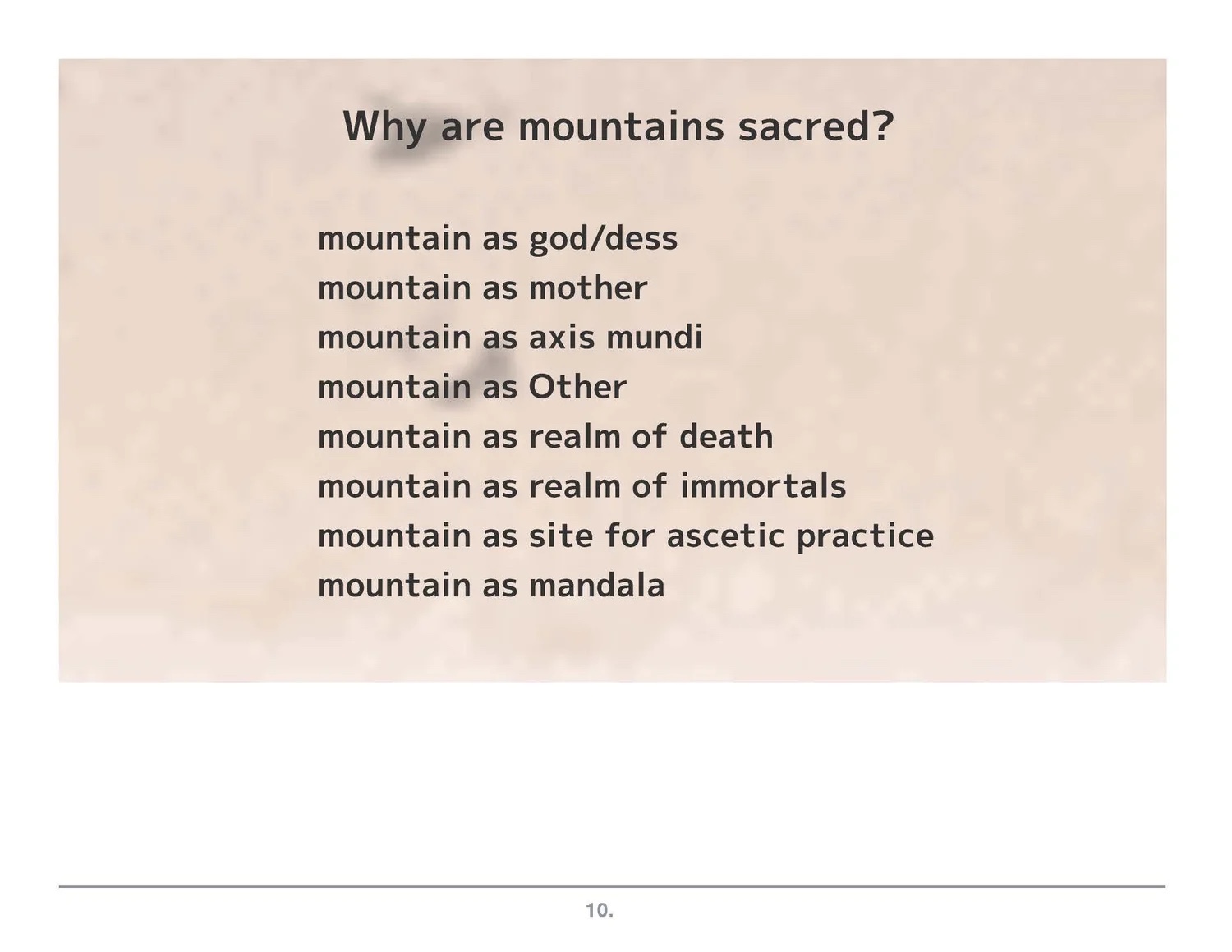 Prezi frame: why are mountains sacred?