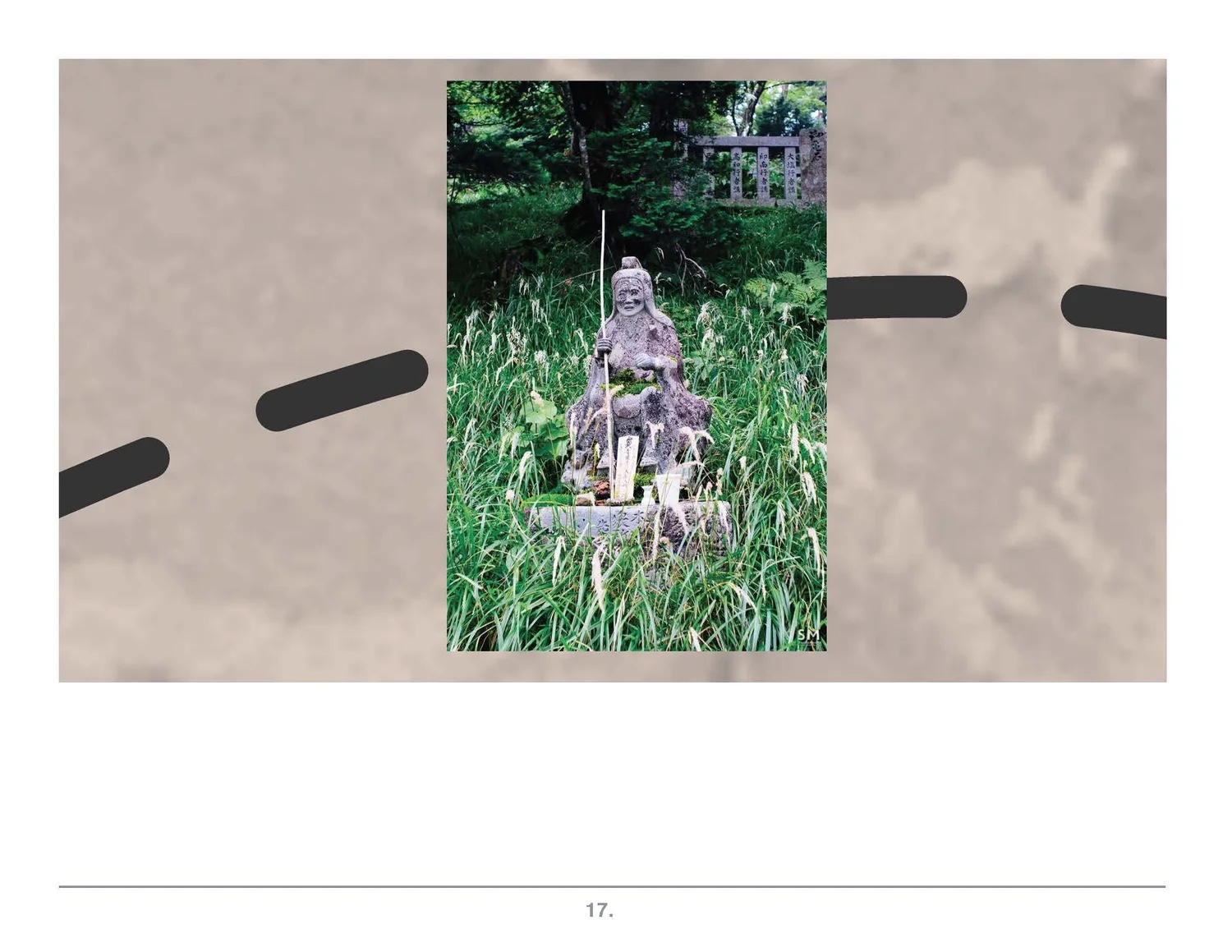 Prezi frame: statue amid summer grasses.