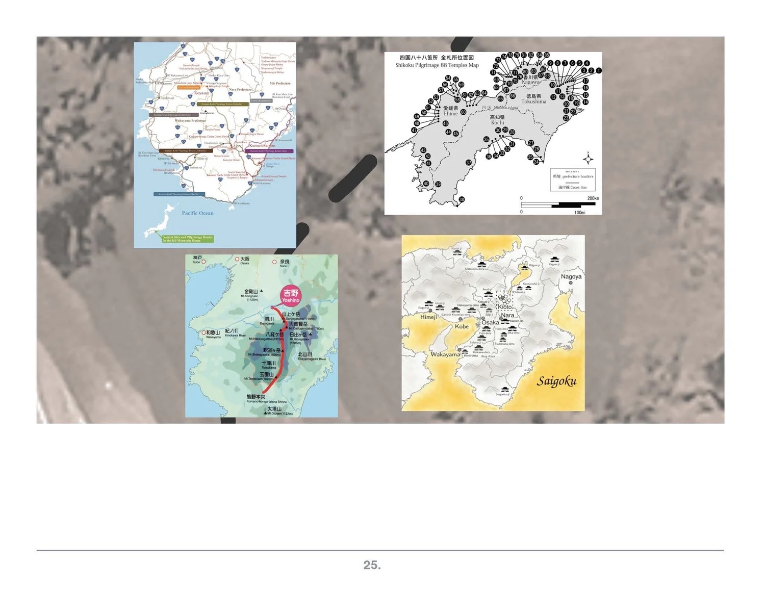Prezi frame: pilgrimage route maps.