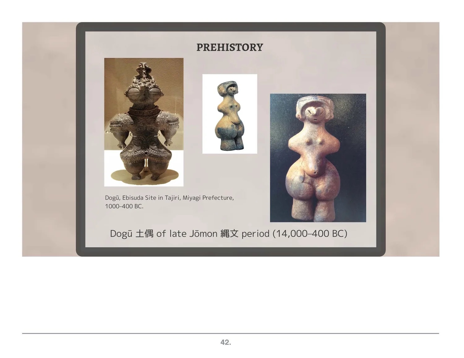 Prezi frame: prehistory—Jōmon figurines.