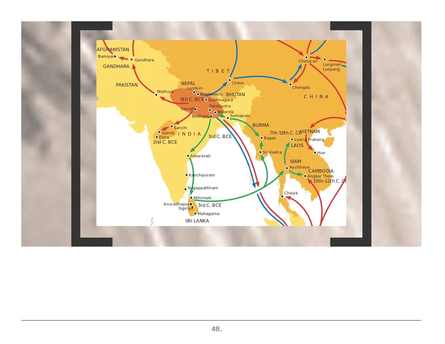 Prezi frame: map of Buddhism’s arrival.