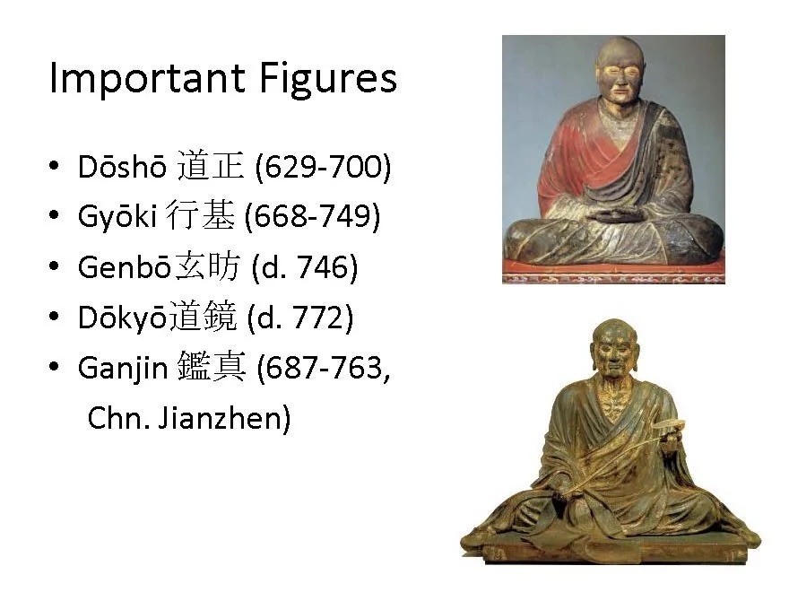 Slide: important figures—Dōshō to Ganjin.