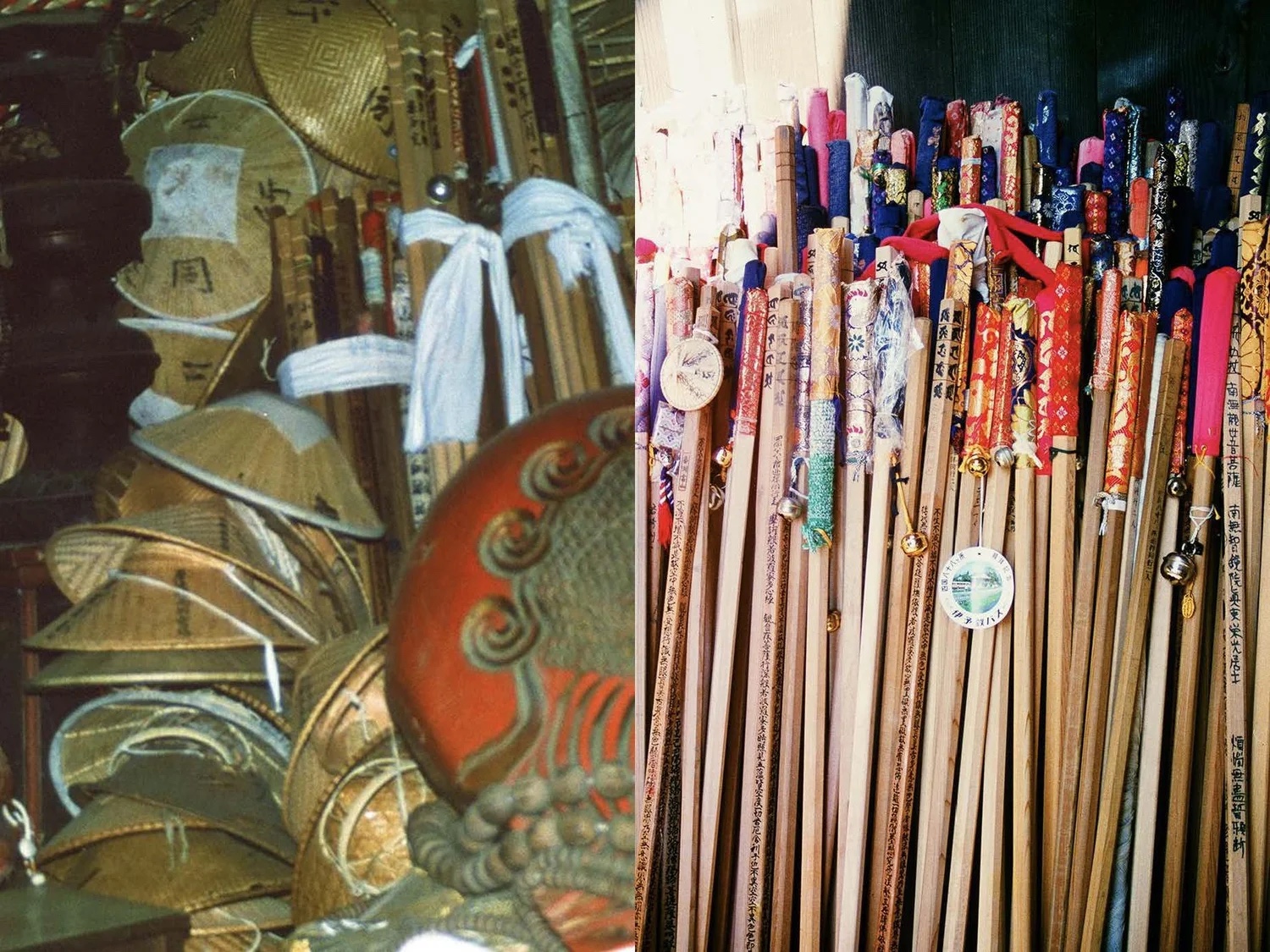 Slide: pilgrim staffs and offerings.