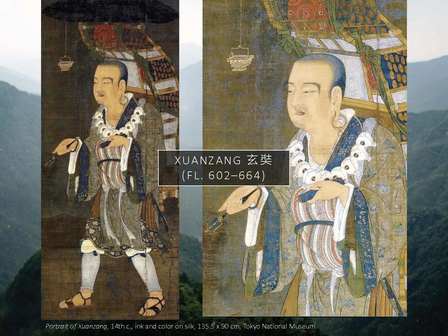 Slide: Xuanzang portraits.