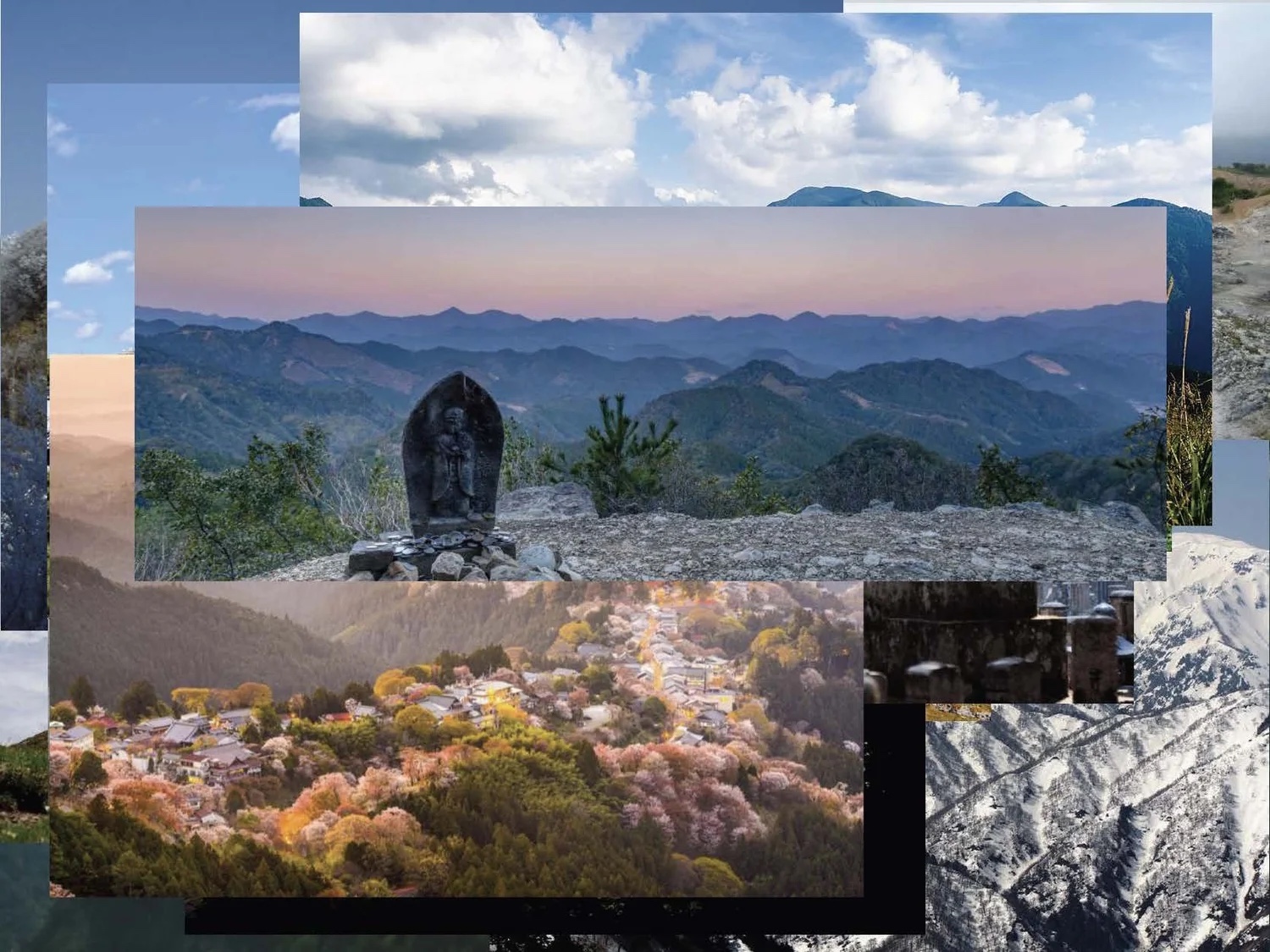 Slide: mountain summit panoramas.