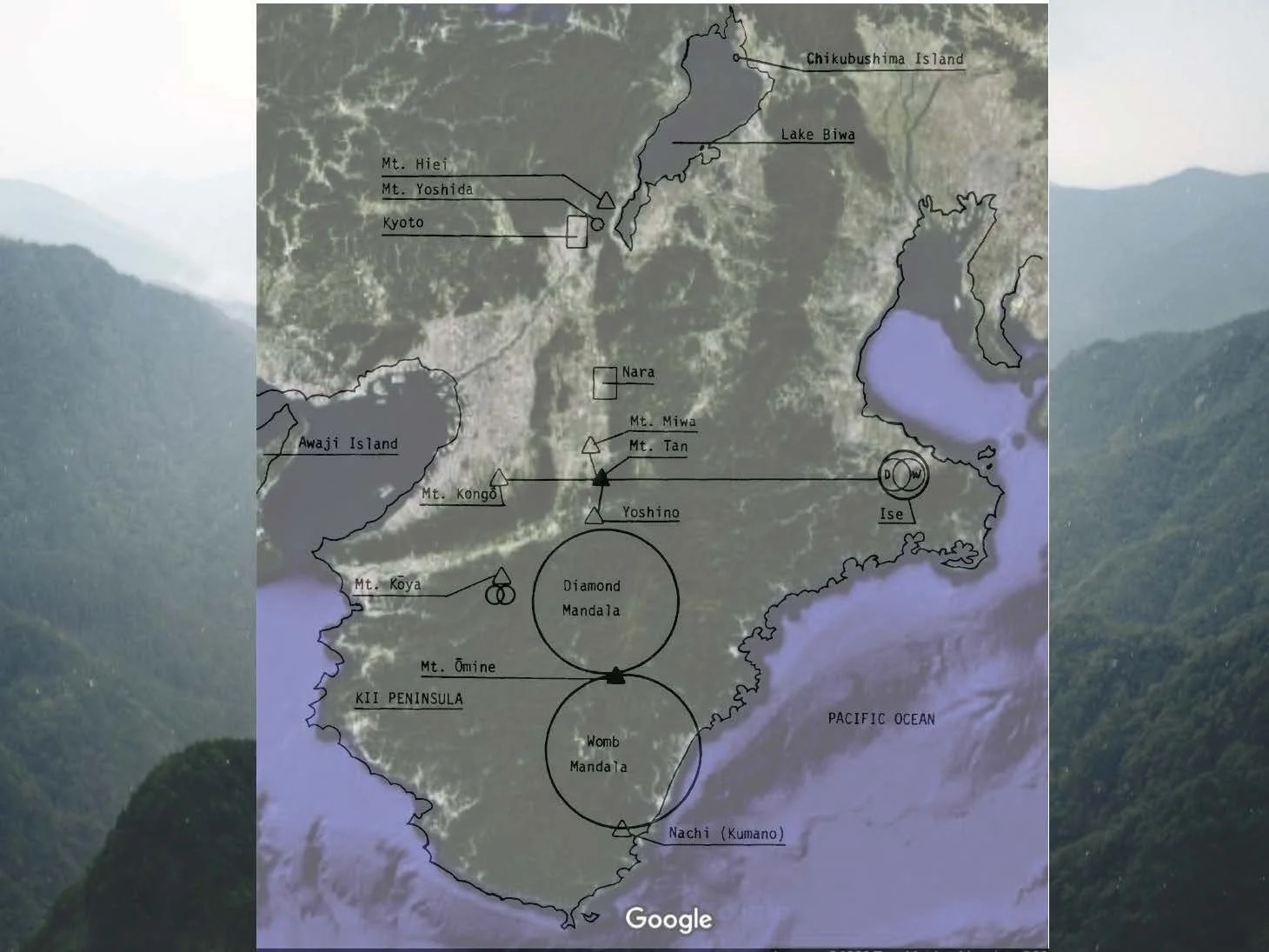 Slide: map of Kii peninsula sacred geography.