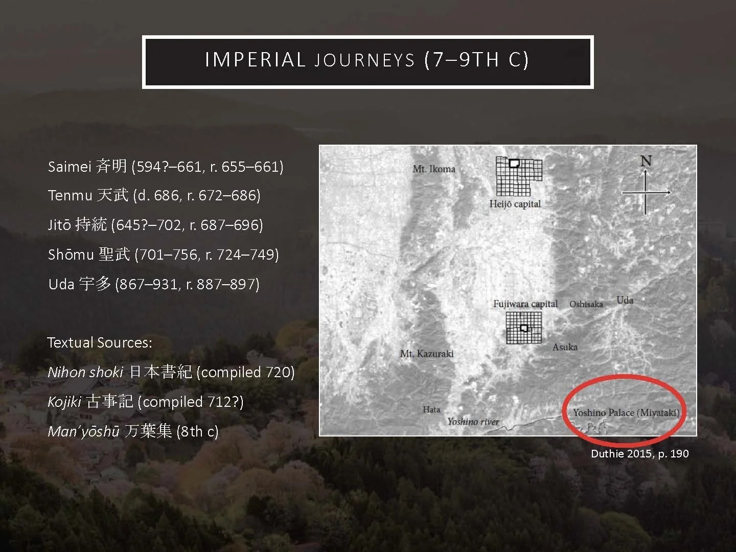 Slide: imperial journeys, 7th–9th centuries.