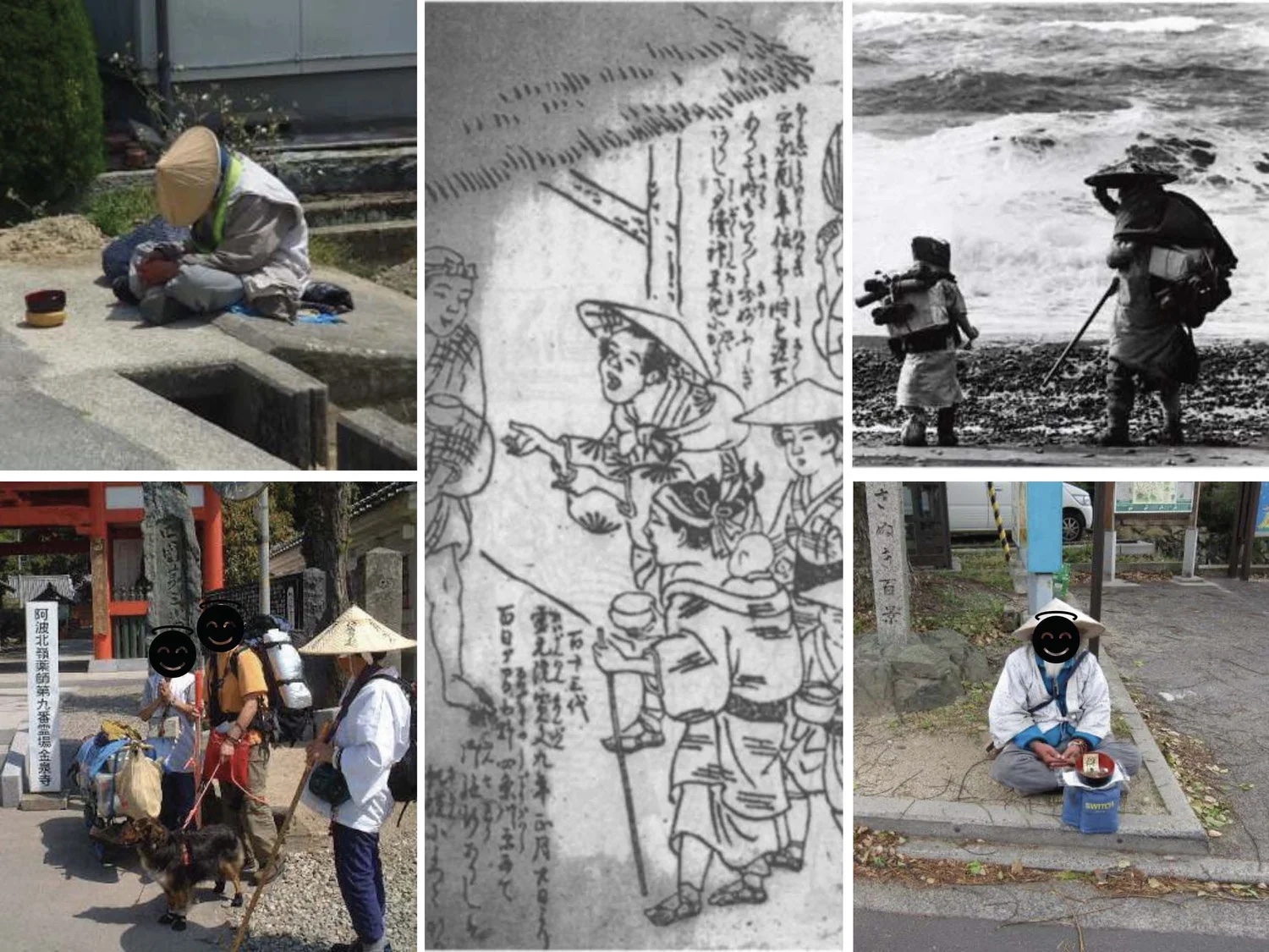 Slide: early photographs and sketches of pilgrims.