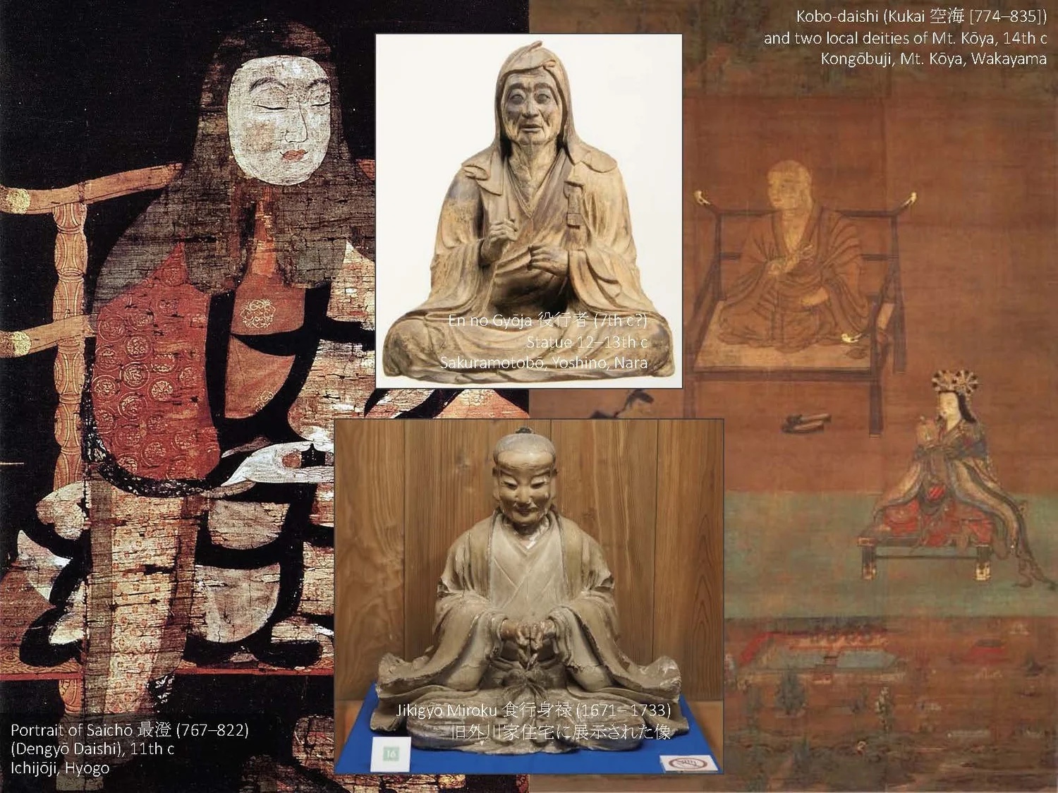 Slide: statues and portraits of monastic figures.