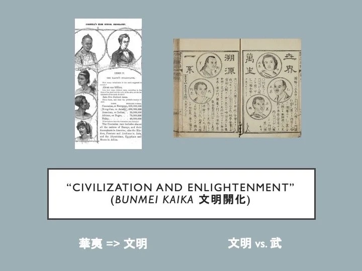 Slide: “civilization and enlightenment” (bunmei kaika).