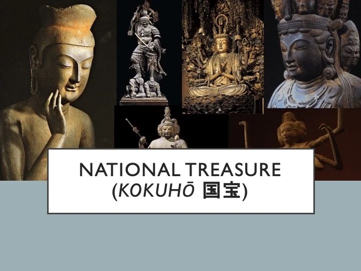 Slide: National Treasure (kokuhō) statues.