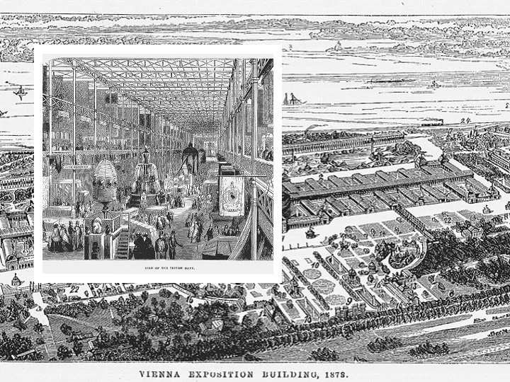 Slide: engraving of the 1873 Vienna Exposition.