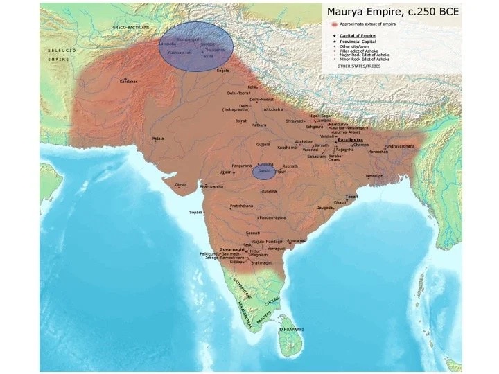 Slide: Maurya Empire map.