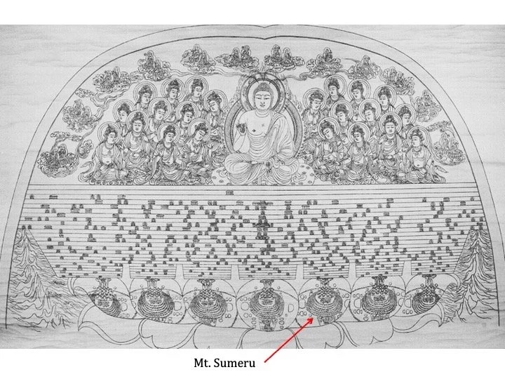 Slide: line drawing of the petal engraving.