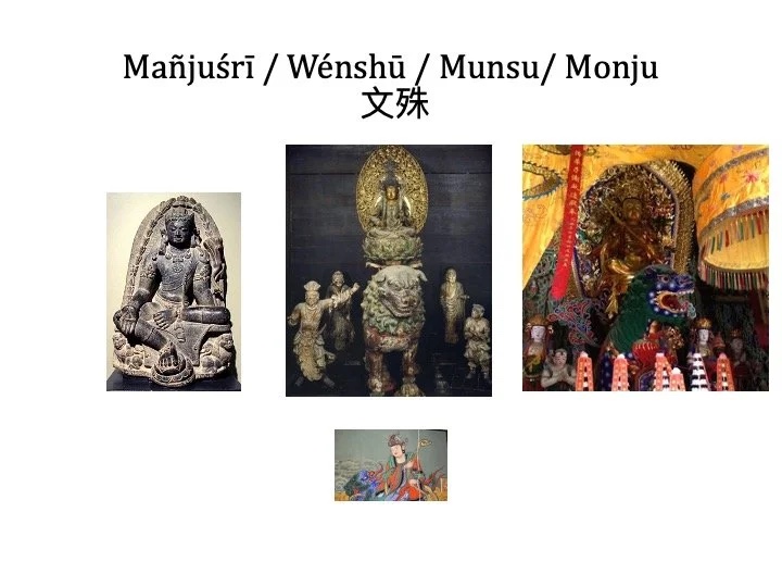 Slide: Mañjuśrī across Asia.