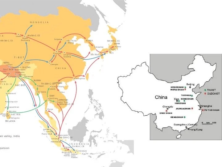 Slide: maps locating Wutaishan.