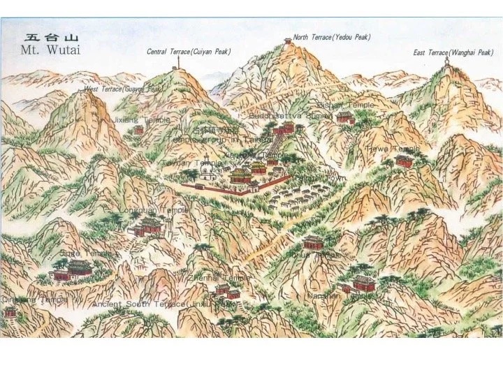Slide: painted map of Wutaishan’s terraces.
