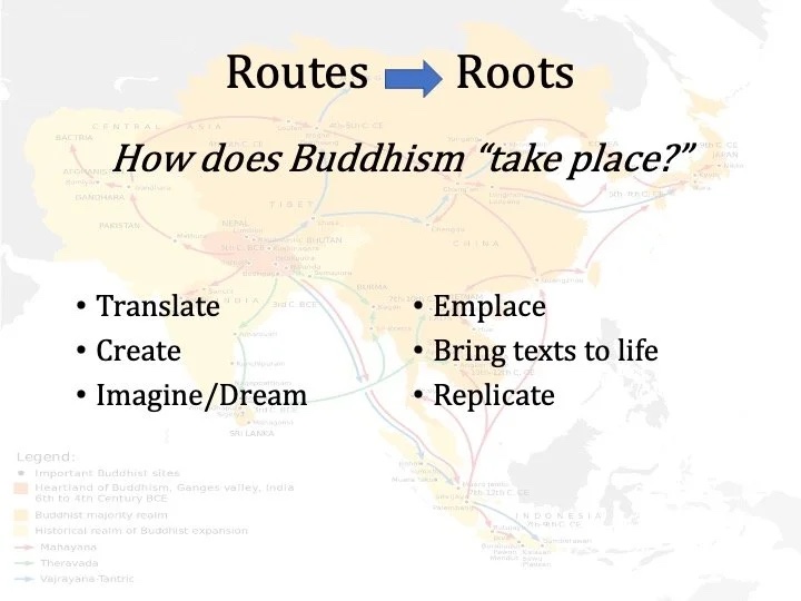 Slide: routes into roots—closing frame.